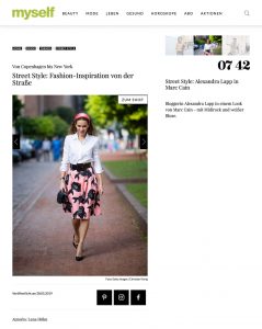 Street Style: Fashion-Inspiration von der Straße - myself.de - 2019 05 - Alexandra Lapp - found on https://www.myself.de/mode/trends/galerie-street-style/#street-style-alexandra-lapp-in-marc-cain