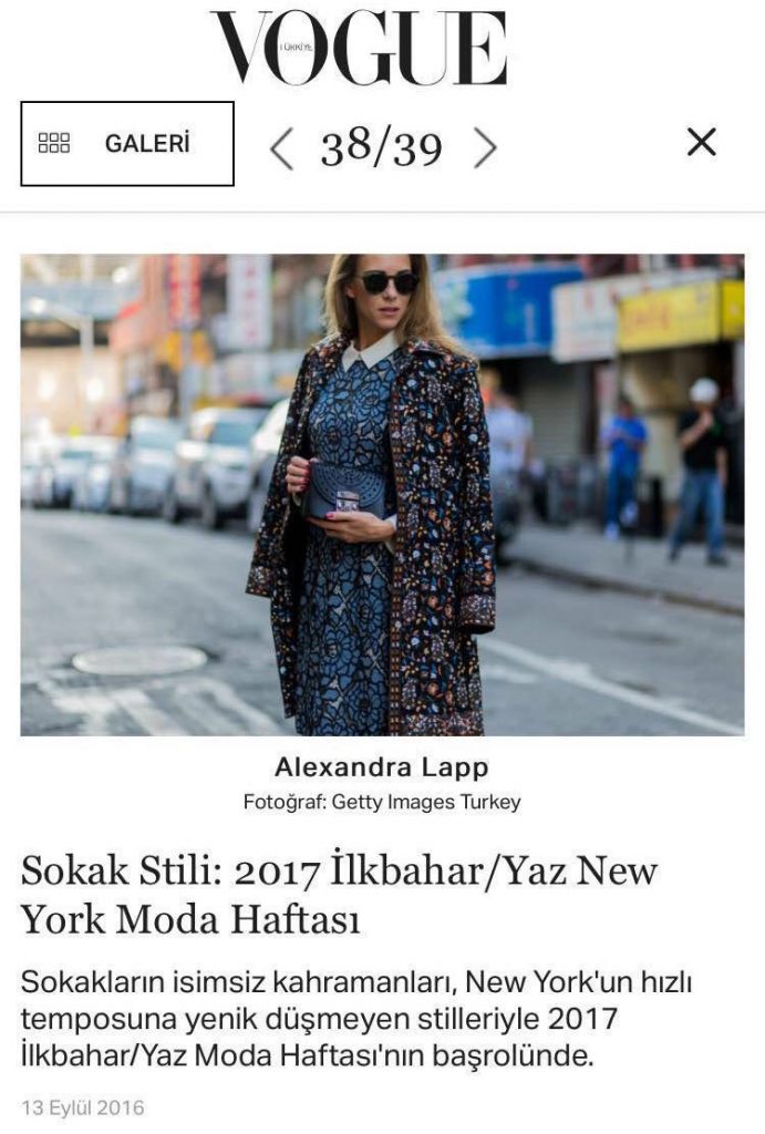 Alexandra Lapp Street Style at New York Fashion Week 2016 - Found on www.http://vogue.com.tr