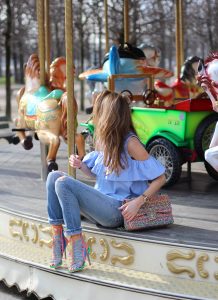 Alexandra Lapp wearing Zara, Levis, Chanel, Sophia Webster, Dita, Levis ReDone