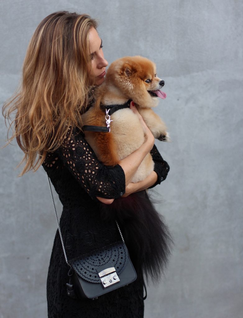 Alexandra Lapp wearing Jadicted, Furla, Chanel in front of Mayfield LA, Melrose