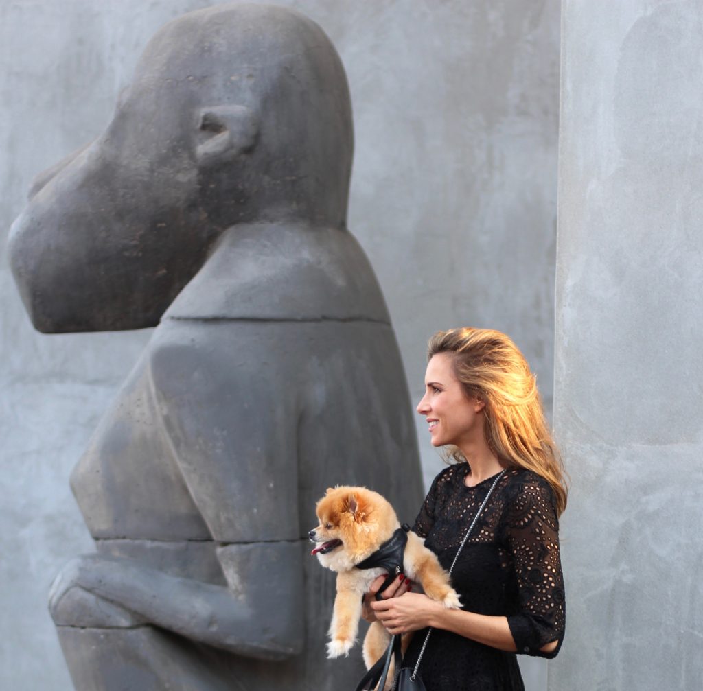 Alexandra Lapp wearing Jadicted, Furla, Chanel in front of Mayfield LA, Melrose