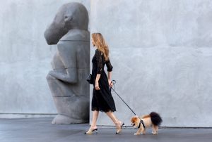 Alexandra Lapp wearing Jadicted, Furla, Chanel in front of Mayfield LA, Melrose