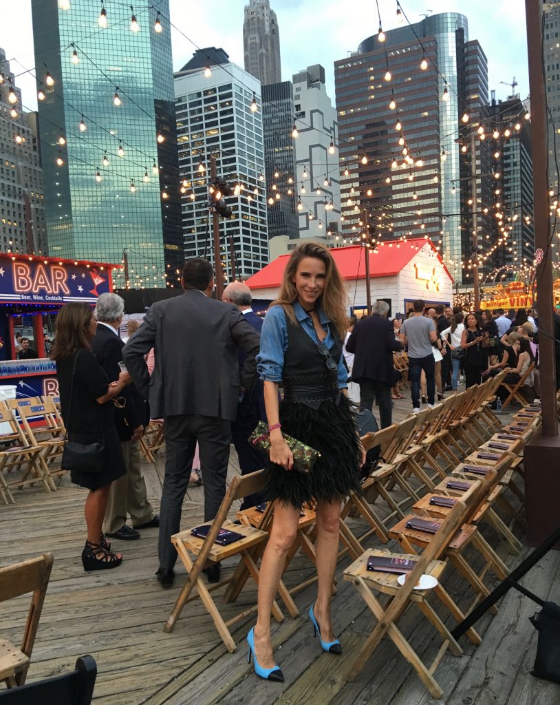 Alexandra Lapp wearing Tommy Hilfiger, Steffen Schraut, Richmond, Azzedine Alaïa, Saint Laurent, Prada, Monokel Eyewear during NYFW at Tommy x Giggi Show in New York.