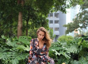 MIAMI; FLORIDA - DEZEMBER : German model and fashion blogger Alexandra Lapp (@alexandralapp_) wearing a Dorothee Schumacher dress during Art Basel Miami in Miami, flats from Tabitha Simmons, IWC Portogieser watch, Dita eyewear and a yellow Kelly bag from Hermès on Dezember, 2016 in Miami during Art Basel Miami *** Local Caption *** Alexandra Lapp