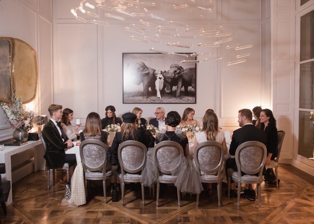 Alexandra Lapp at the Christian Dior Christmas Dinner in Paris on November 28, 2018 in Paris, France.
