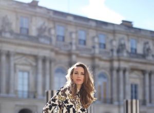 Model, Blogger and Influencer Alexandra Lapp is wearing Riani Fashion in Paris.
