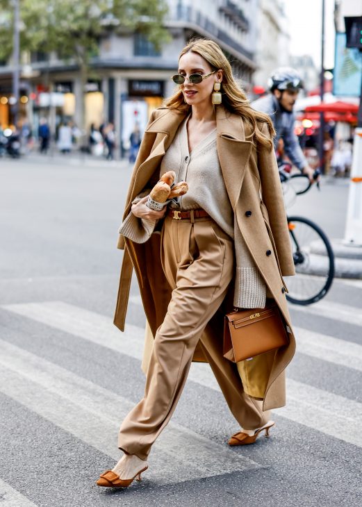 Alexandra Lapp is seen wearing cozy and casual looks during Paris Fashion Week Fall/Winter. 