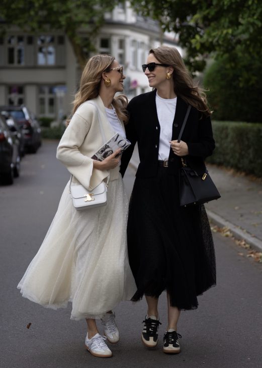 Alexandra Lapp x Seidensticker, Alexandra Lapp, Seidensticker, Chanel, Paris, Hermès, Christian Dior, Celine, Louboutin, France, Fashion Week, PFW, off-white, black, black and white, Skirt, Blouse, Marlene Pants, Blazer, Cardigan, Knitwear Alexandra Lapp is seen wearing pieces of the fourth drop of the Alexandra Lapp x Seidensticker collection in Paris.