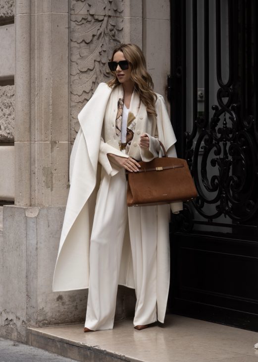 Alexandra Lapp x Seidensticker, Alexandra Lapp, Seidensticker, Chanel, Paris, Hermès, Christian Dior, Celine, Louboutin, France, Fashion Week, PFW, off-white, black, black and white, Skirt, Blouse, Marlene Pants, Blazer, Cardigan, Knitwear Alexandra Lapp is seen wearing pieces of the fourth drop of the Alexandra Lapp x Seidensticker collection in Paris.