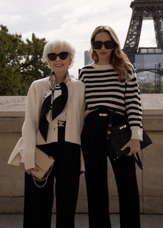 Alexandra Lapp x Seidensticker, Alexandra Lapp, Seidensticker, Chanel, Paris, Hermès, Christian Dior, Celine, Louboutin, France, Fashion Week, PFW, off-white, black, black and white, Skirt, Blouse, Marlene Pants, Blazer, Cardigan, Knitwear Alexandra Lapp is seen wearing pieces of the fourth drop of the Alexandra Lapp x Seidensticker collection in Paris.