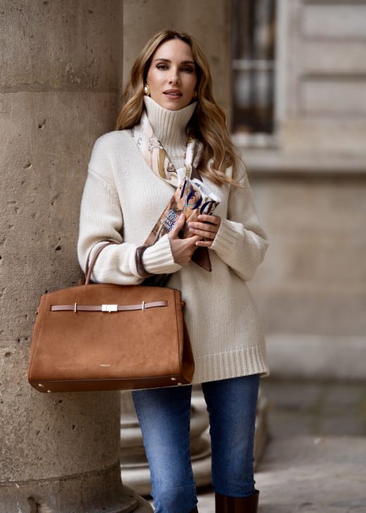 Alexandra Lapp x Seidensticker, Alexandra Lapp, Seidensticker, Chanel, Paris, Hermès, Christian Dior, Celine, Louboutin, France, Fashion Week, PFW, off-white, black, black and white, Skirt, Blouse, Marlene Pants, Blazer, Cardigan, Knitwear Alexandra Lapp is seen wearing pieces of the fourth drop of the Alexandra Lapp x Seidensticker collection in Paris.