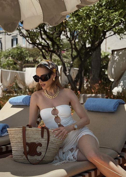 Alexandra Lapp, Four Seasons Taormina, San Domenico Palace, Sicily holidays, luxury travel Sicily, Taormina Italy, luxury hotel Sicily, Italian summer, luxury vacation, fashion influencer travel, Mediterranean lifestyle, Sicilian getaway, Four Seasons Sicily, luxury resort Italy, Taormina holidays, Seidensticker x Alexandra Lapp, Hermès, Kelly Bag, Christian Dior, Saint Laurent, Seidensticker Alexandra Lapp enjoying a luxury holiday at San Domenico Palace, Taormina, A Four Seasons Hotel in Sicily, Italy. The fashion and lifestyle influencer experiences the beauty of the iconic Four Seasons resort overlooking the Ionian Sea and the historic town of Taormina. Elegant resort style, Mediterranean charm, and luxury travel inspiration capture the essence of a perfect Sicilian getaway.